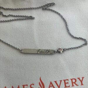 ✨ James Avery Retired Horizontal “Faith” Necklace | Sterling Silver | 15” ✨